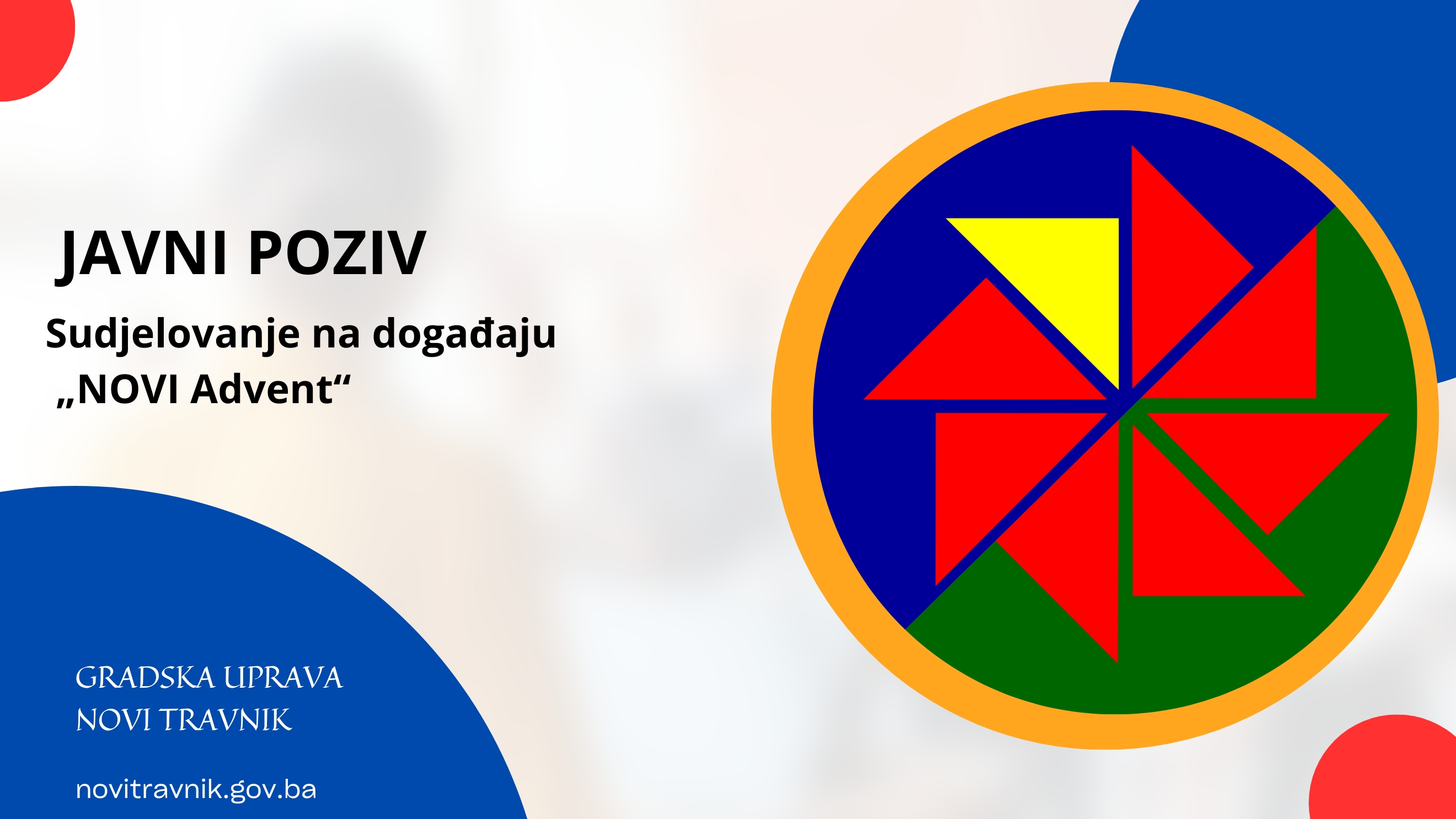 Javni poziv: Sudjelovanje na događaju „NOVI Advent“